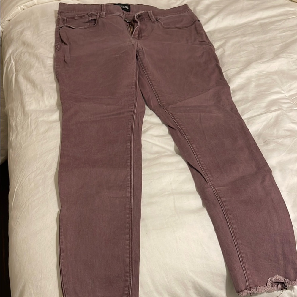 Express Purple Skinny Jeans with Denim Fabric